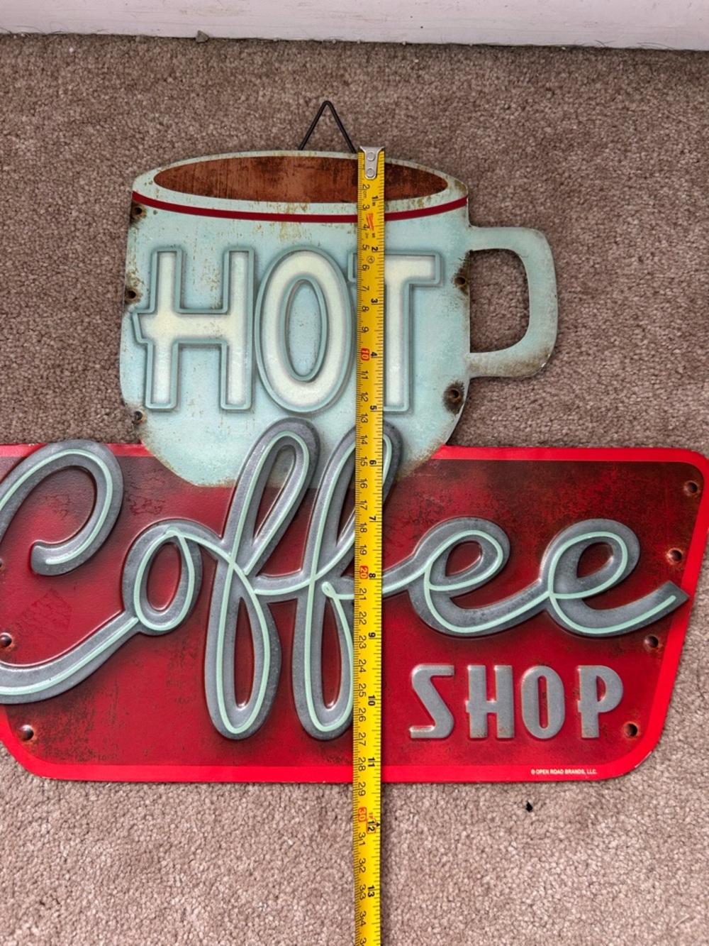 Vintage-Style Hot Coffee Shop & Eat Here Wall Sign Set - Picture 5 of 7